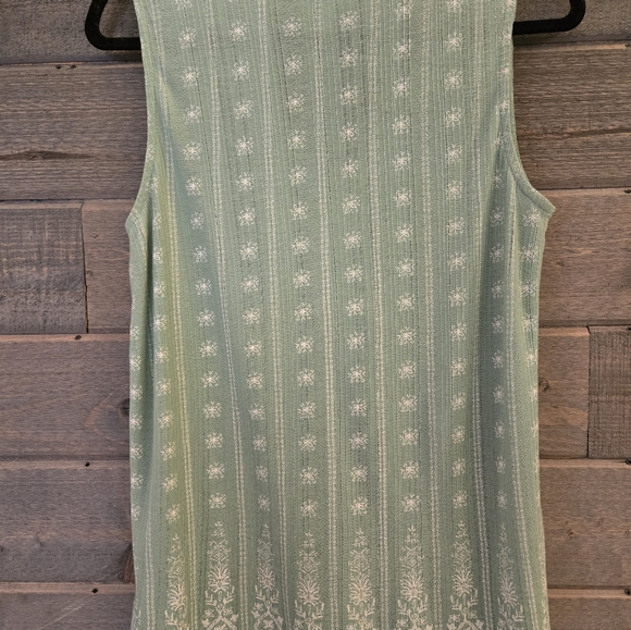 LUCKY BRAND Green & White Floral Printed Sleeveless Top - Size Medium - Picture 8 of 9